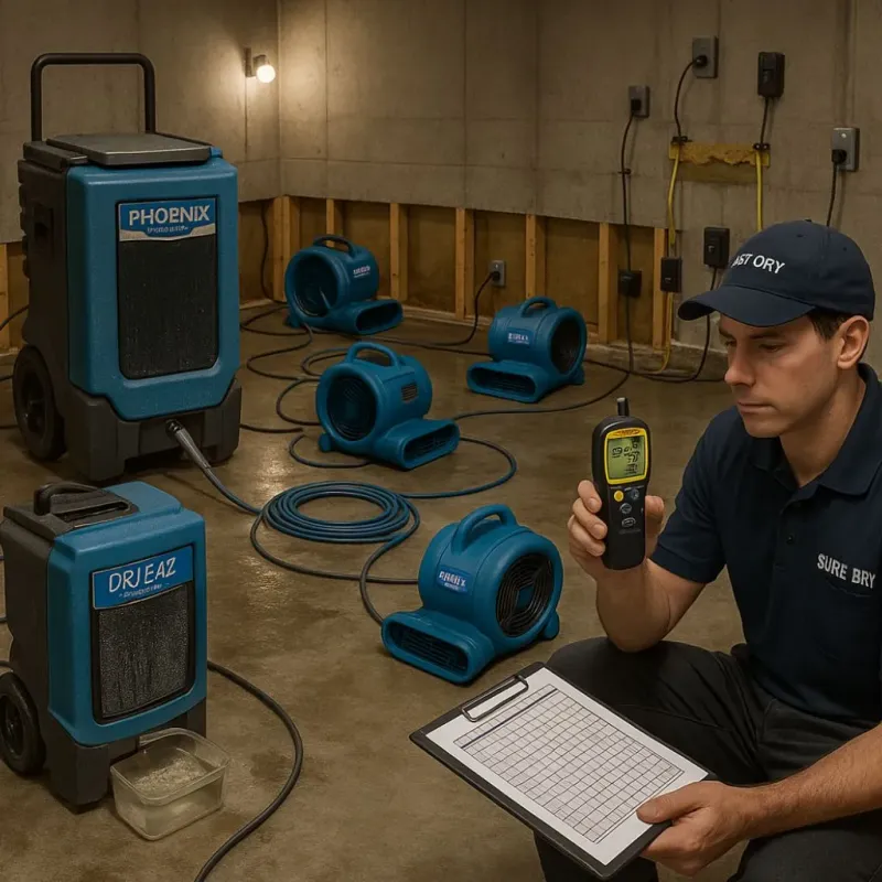 Structural Drying and Dehumidification process in Cocoa West, FL